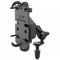 Крепление для телефона RAM® Quick-Grip™ XL с Vibe-Safe™ и основанием вилки — короткое RAM-B-176-A-PD4-462